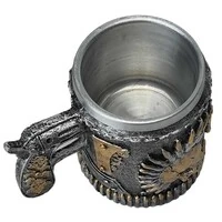 Caneca Caveira Punk Com Revolver