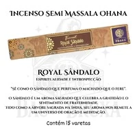 Incenso Ohana Finest Semi Massala com Queima Prolongada e Vegano - Caixa com 15 varetas de Alta Perf