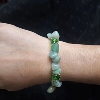 Pulseira Pedra Cascalho - Quartzo Verde