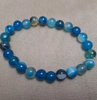 Pulseira Pedra Rolada - Agata Azul