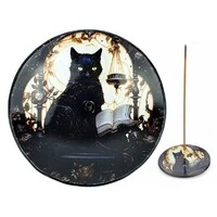 Incensário Gato Preto - Pratinho Vidro