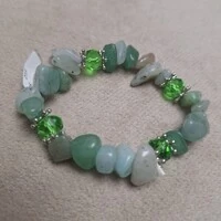 Pulseira Pedra Cascalho - Quartzo Verde