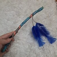 Varinha Mágica Bruxa, Fada, Bruxaria, Com Cristal e Penas ou Serpente.