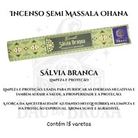 Incenso Ohana Finest Semi Massala com Queima Prolongada e Vegano - Caixa com 15 varetas de Alta Perf