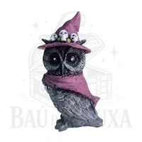 Coruja Wicca com Chapéu de Bruxa e Capa (Coleção Wicca Pet)