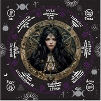 Toalha de Altar Bruxa (Wicca)