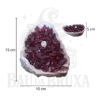 Vela Artesanal Drusa de Ametista Aromática Lavanda e Âmbar 200g