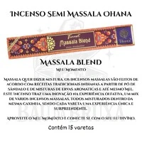 Incenso Ohana Finest Semi Massala com Queima Prolongada e Vegano - Caixa com 15 varetas de Alta Perf