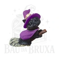 Gato com Vassoura (Coleção Wicca)