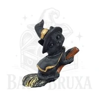 Gato com Vassoura (Coleção Wicca)