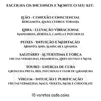 Kit Incensos Orgânicos dos Signos NOA - Verificar disponibilidade dos aromas