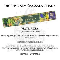 Incenso Ohana Finest Semi Massala com Queima Prolongada e Vegano - Caixa com 15 varetas de Alta Perf