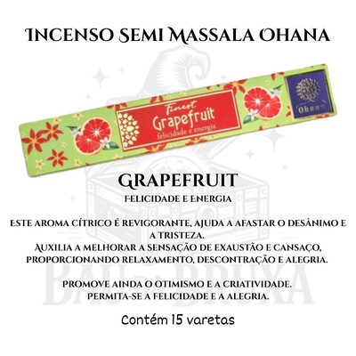 Foto Incenso Ohana Finest Semi Massala com Queima Prolongada e Vegano - Caixa com 15 varetas de Alta Perf