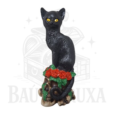 Foto Gato sobre as Caveiras - Um toque místico ao seu espaço