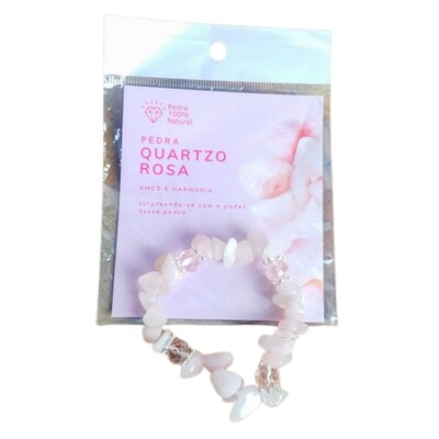 Foto Pulseira Pedra Cascalho - Quartzo Rosa