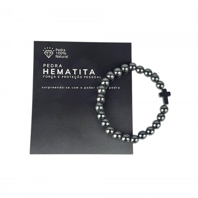 Foto Pulseira De Hematita Com Cruz