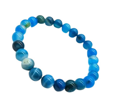 Foto Pulseira Pedra Rolada - Agata Azul