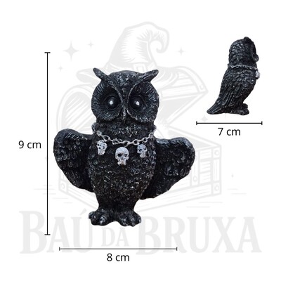 FotoEstatua decorativa de Coruja Wicca de Asas Abertas