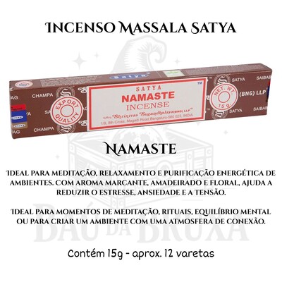 Foto Incenso Indiano Massala da Satya - Aromas marcantes e sofisticados