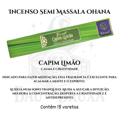 Foto Incenso Ohana Finest Semi Massala com Queima Prolongada e Vegano - Caixa com 15 varetas de Alta Perf