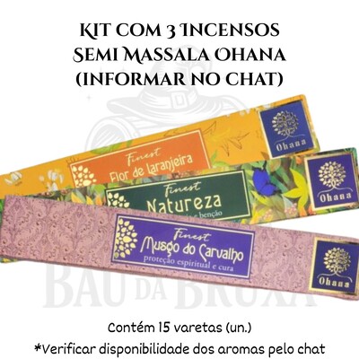 Foto Incenso Ohana Finest Semi Massala com Queima Prolongada e Vegano - Caixa com 15 varetas de Alta Perf