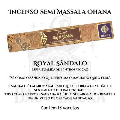 Foto Incenso Ohana Finest Semi Massala com Queima Prolongada e Vegano - Caixa com 15 varetas de Alta Perf