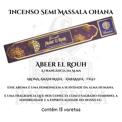 Foto Incenso Ohana Finest Semi Massala com Queima Prolongada e Vegano - Caixa com 15 varetas de Alta Perf