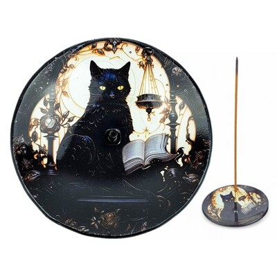 Foto Incensário Gato Preto - Pratinho Vidro