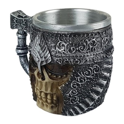 FotoCaneca Crânio Medieval Com Alça De Machado
