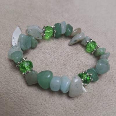FotoPulseira Pedra Cascalho - Quartzo Verde