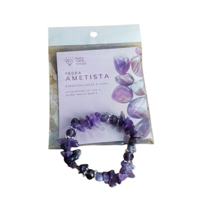 Foto Pulseira Pedra Cascalho - Ametista