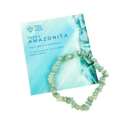 Foto Pulseira Pedra Cascalho - Amazonita
