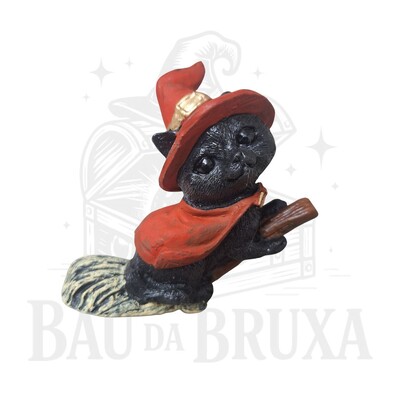 Foto Gato com Vassoura (Coleção Wicca)