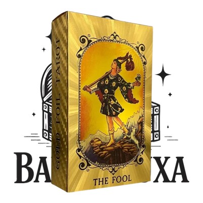 Foto Tarot Raider Waite versão premium Dourada Gold Foil Tarot á prova d'água