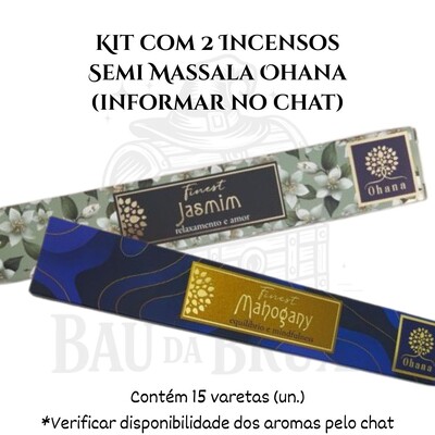 Foto Incenso Ohana Finest Semi Massala com Queima Prolongada e Vegano - Caixa com 15 varetas de Alta Perf