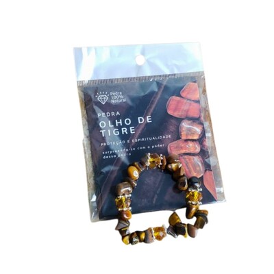Foto Pulseira Pedra Cascalho - Olho De Tigre