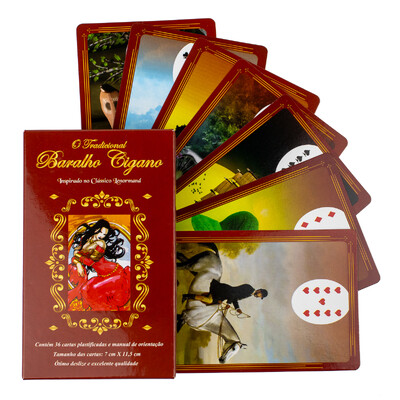 Foto O Tradicional Baralho Cigano Lenormand Completo e Plastificado 36 Cartas