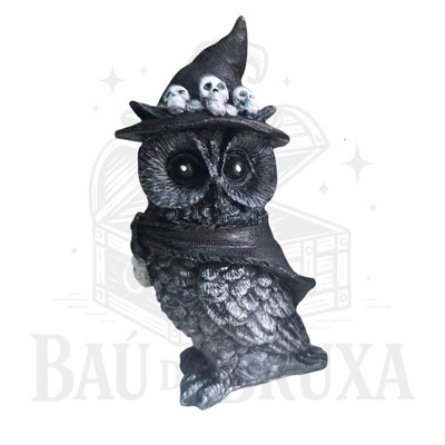 Foto Coruja Wicca com Chapéu de Bruxa e Capa (Coleção Wicca Pet)