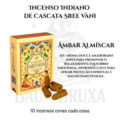 Foto Incenso Cone Cascata Golden India da SreeVani - Aromaterapia, Meditação e Conexão
