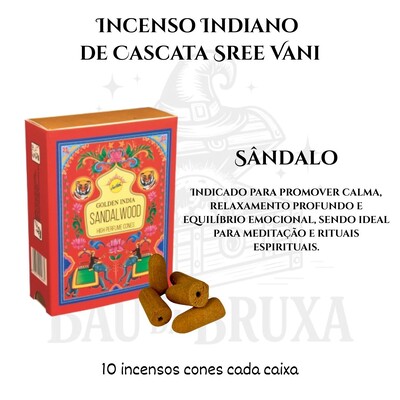 Foto Incenso Cone Cascata Golden India da SreeVani - Aromaterapia, Meditação e Conexão