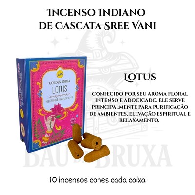 Foto Incenso Cone Cascata Golden India da SreeVani - Aromaterapia, Meditação e Conexão