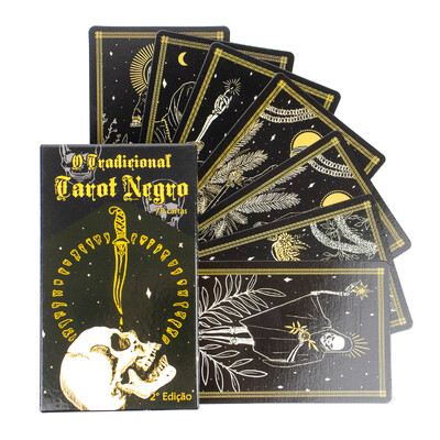Foto O Tradicional Tarot Negro Completo e Plastificado 78 Cartas