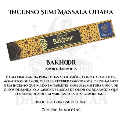 Foto Incenso Ohana Finest Semi Massala com Queima Prolongada e Vegano - Caixa com 15 varetas de Alta Perf