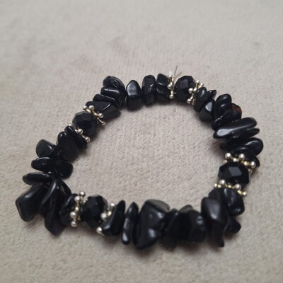 FotoPulseira Pedra Cascalho - Ônix