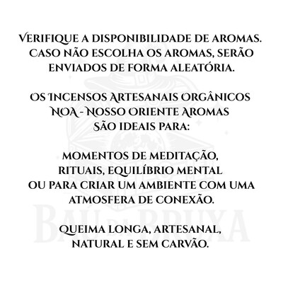 FotoKit Incensos Orgânicos dos Signos NOA - Verificar disponibilidade dos aromas