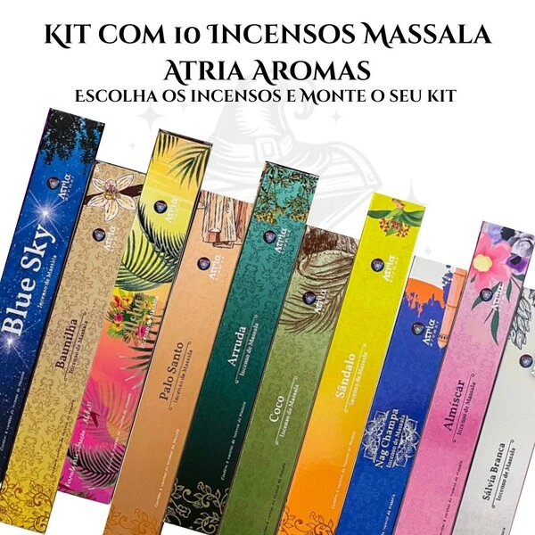 Kit Incensos Massala Atria - Verificar disponibilidade dos aromas