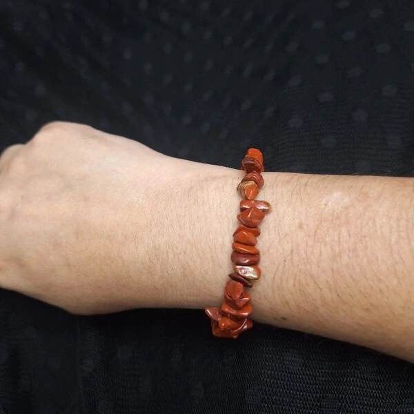 Pulseira Pedra Cascalho - Jaspe