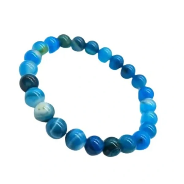 Pulseira Pedra Rolada - Agata Azul