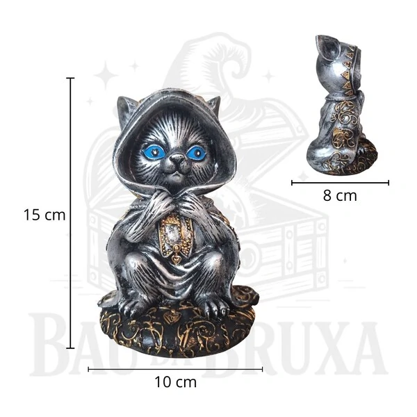 Gato Bruxo segurando a Capa (Wicca)