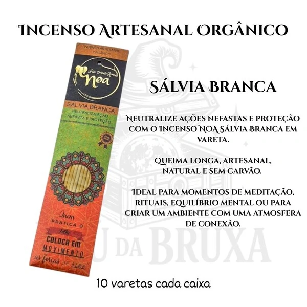 Incenso Artesanal Orgânico NOA - Natural e vegano com óleos essenciais